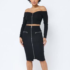 [ROS][New] 2 piece bandage skirt set -S, Black